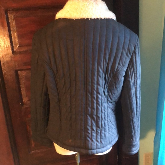 Mudd black jacket /white faux fur detachable collar XL/pink lining /mid 2000's - Picture 8 of 16